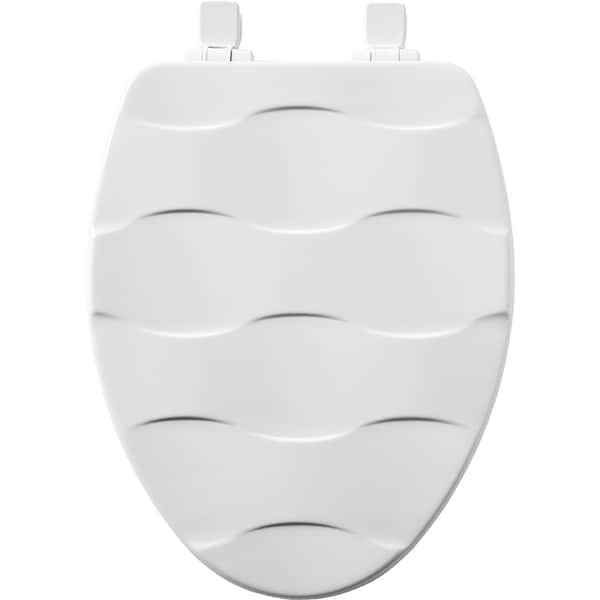 Mayfair by Bemis Basket Weave Slow Close Elongated White Enameled Wood Toilet Seat 133SLOW-000 - main
